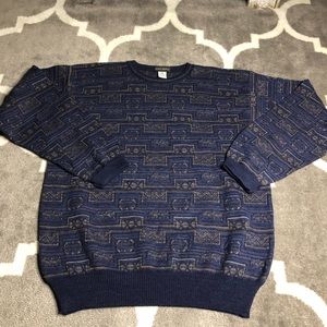 Mark Shale Sweatshirt Mens XL Pure New Wool Merino Wool Blue Pullover